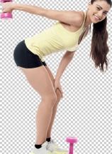 Fitness woman working out with dumbbells